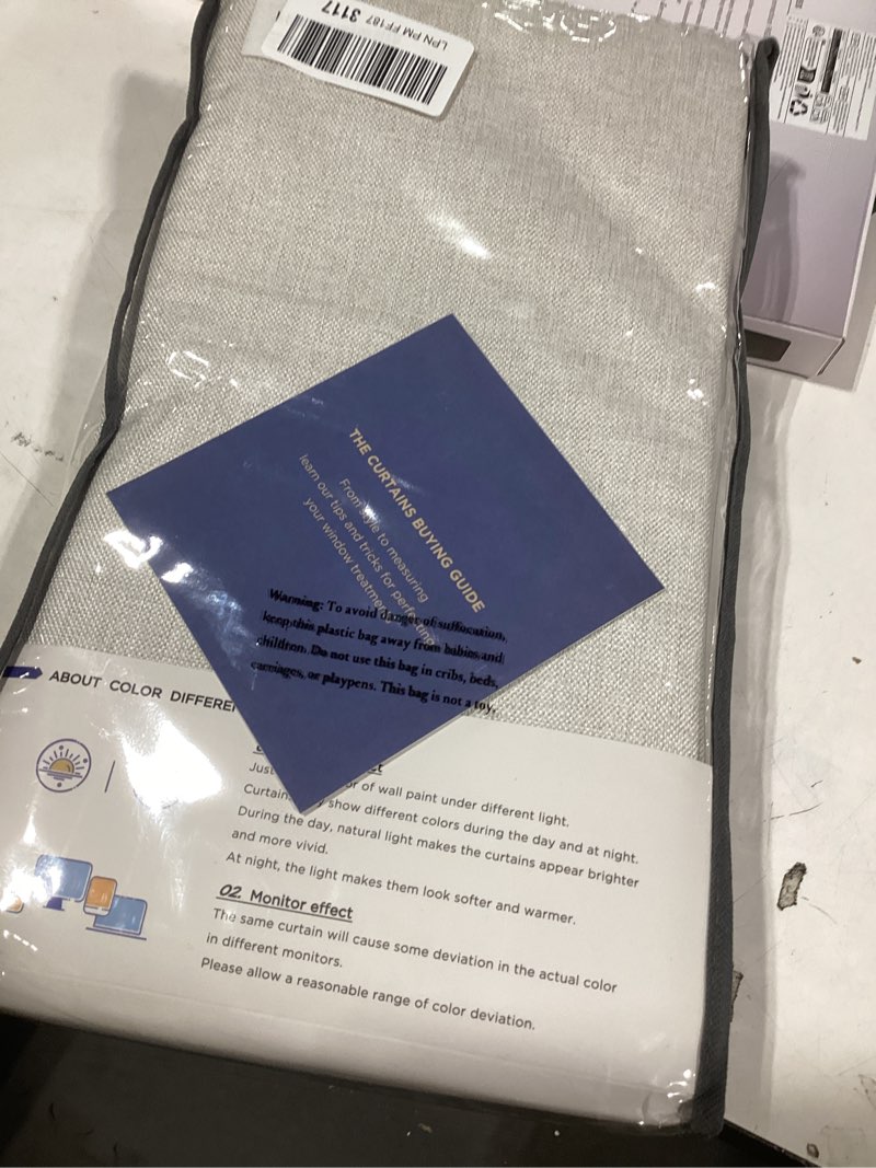 Condition photo showing Good Condition for INOVADAY 100% Blackout Curtains for Bedroom, Black Out Curtains 96 Inch Long, Clip Rings Linen Blackout Drapes, Thermal Insulated Room Darkening for Living Room, 2 Panels - Beige,W50xL96 Beige 50"W x 96"L (Pack of 2)