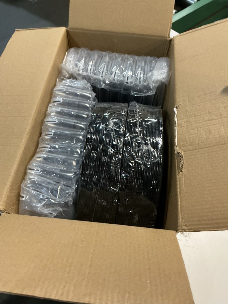 Condition photo showing New/Like New for u-qe 100pcs black and gold plastic plates - heavy duty black disposable plates including 50pcs 10'' dinner plates & 50pcs 7.5'' dessert plates - hard plastic plates for party black/gold