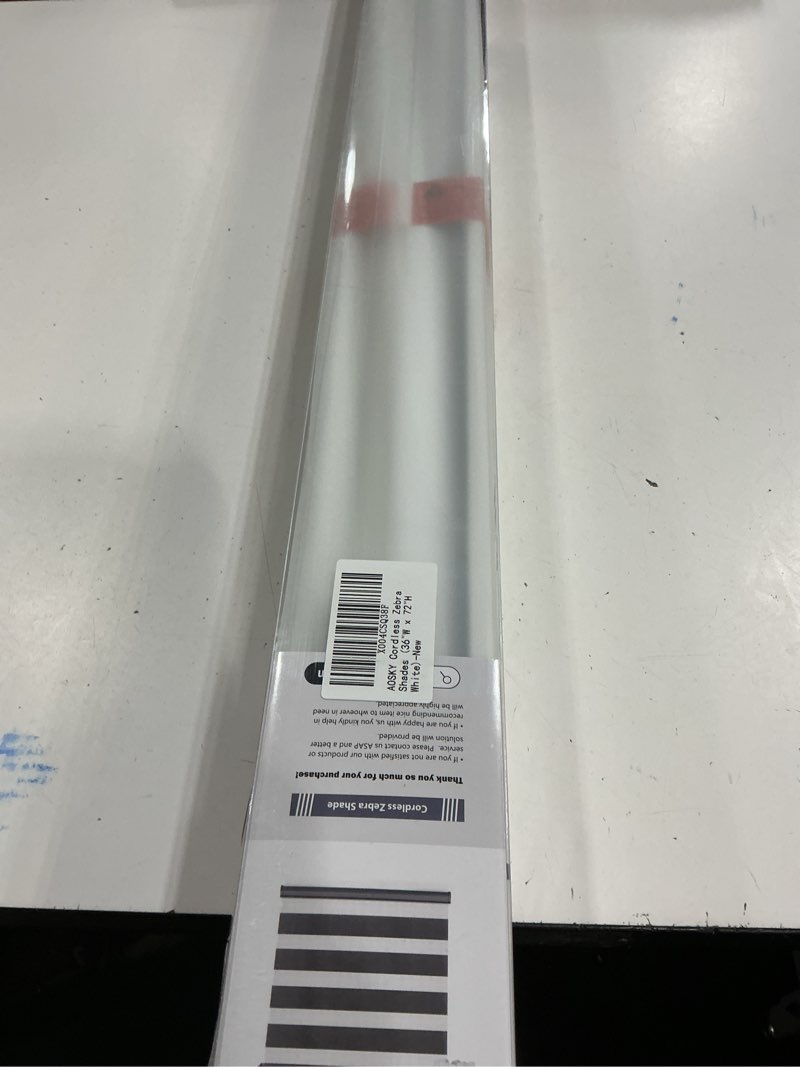 Condition photo showing New/Like New for aosky cordless zebra blinds for windows pull down roller window shades dual layer light filtering privacy for day and night, free-stop door shades for home easy to install (36" w x 72" h, white) 36"w x 72"h white