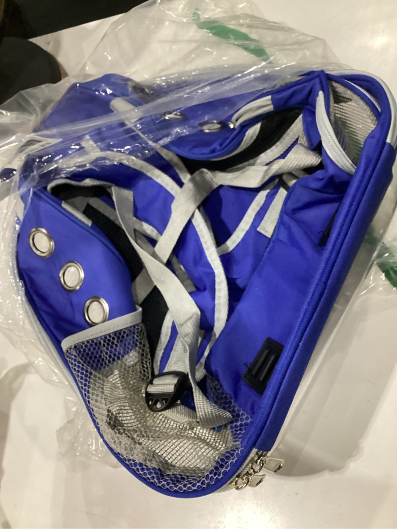 Condition photo showing Good Condition for cat backpack carrier, pet cat carrier with ventilated design for carrying puppy cats, pet carrier backpack for traveling/hiking/camping/outdoors airline approved travel carrier (blue)