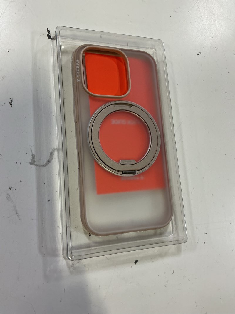 Condition photo showing New/Like New for torras 360 magnetic stand for iphone 16 pro case, ostand 3.0 [fit for magsafe] [4x mil-grade shockproof] rotatable kickstand cover, camera control button, translucent desert titanium, o3 fitness desert titanium for iphone 16 pro
