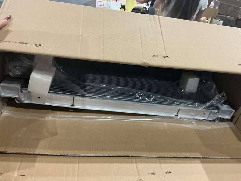 Condition photo showing As Is for radiator compatible with 2008-2013 infiniti g37 2009-2017 nissan 370z 2007 infiniti g35 2011-2012 infiniti g25 2014-2015 infinity q60 q40 2010 2016 3.5l 3.7l 2.5l aluminum core condenser