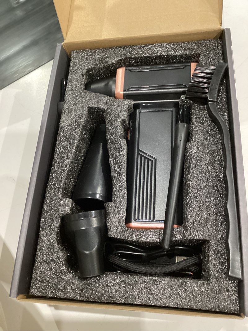 Condition photo showing Good Condition for Electric Air Duster, 300000RPM High-Speed Cordless Blower Fan with Adjustable Speed & Brushless Motor, Portable Mini Blower for Keyboard, Car Detailing, PC Cleaning, Replaces Canned Air Gold+black