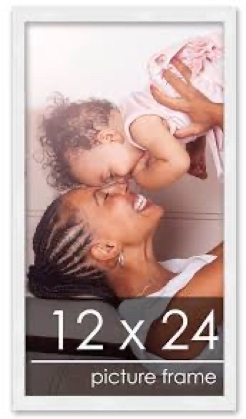 12x24 Picture Frame White for Poster Photo Picture, Horizontal and Vertical Formats for Wall Hanging, 12 x 24 Wall Gallery Poster Photo Frame for 12 by 24 Photos Posters, White