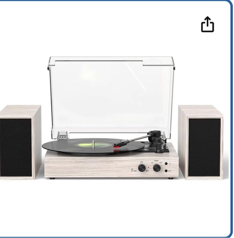 bluetooth vinyl record player with external speakers, vintage 3-speed belt-drive turntable, usb to p