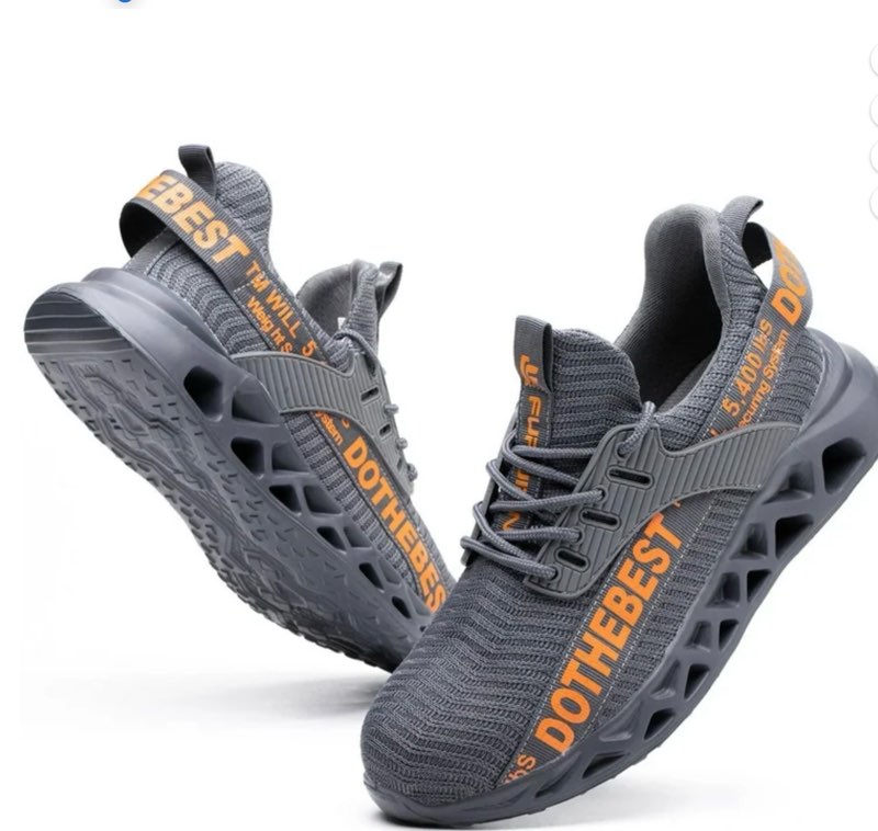 furuian steel toe sneakers for men women safety shoes comfortable slip on indestructible work shoes size 38