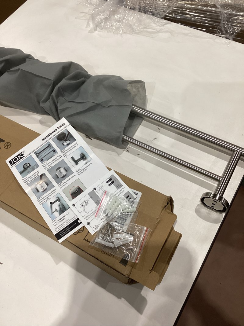 Condition photo showing Good Condition for jqk double bath towel bar, 30 inch 304 stainless steel thicken 0.8mm towel rack for bathroom, towel holder brushed finished wall mount, useable length 27 inch, tb100l27-bn 30 inch brushed