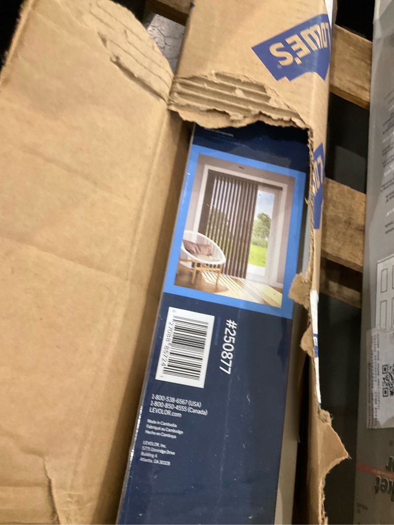 levolor 3.5-in slat width 45.5-in x 84-in cordless walnut room darkening vertical