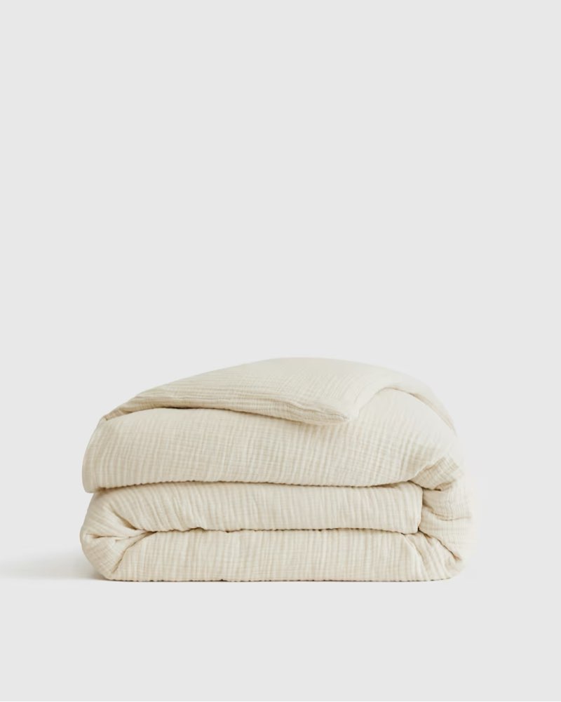 Organic Airy Gauze Duvet Cover color Undyed size Queen 