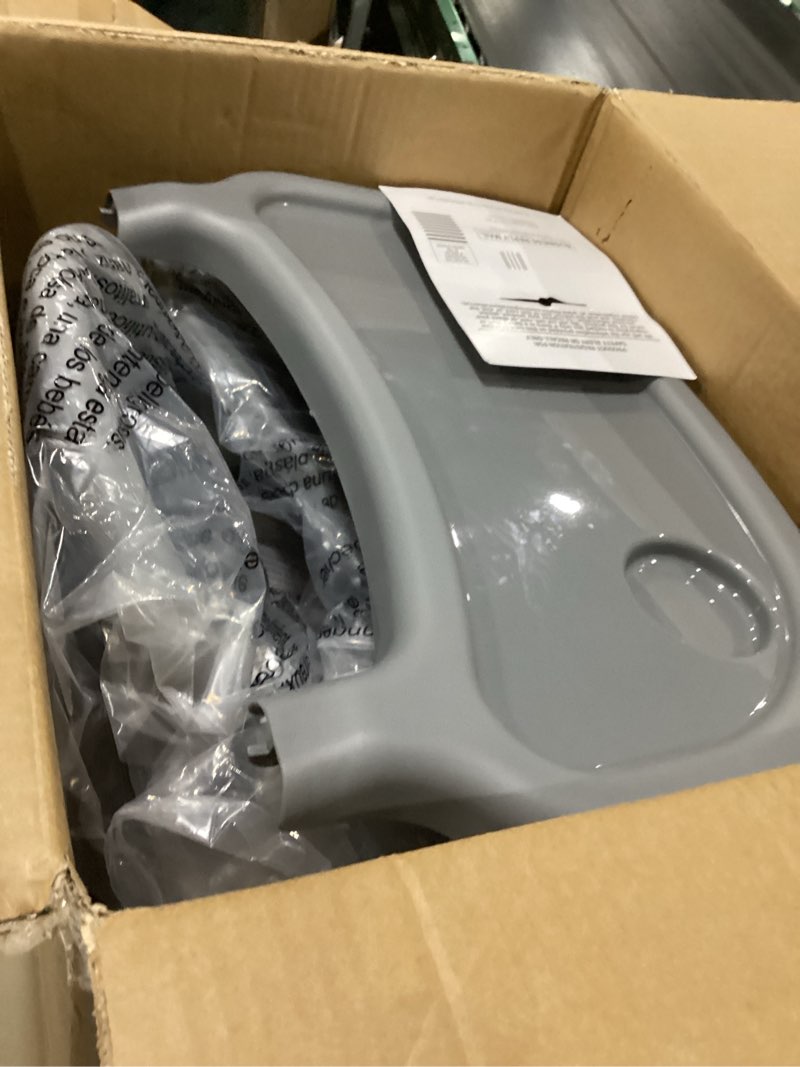 Condition photo showing New/Like New for Cosco Kids Canteen High Chair Lightweight Portable Baby Feeding Chair with Adjustable Tray, Easy to Clean, Kitchen or Dining Use, Toddlers Up to 33 lbs, Mono Grey