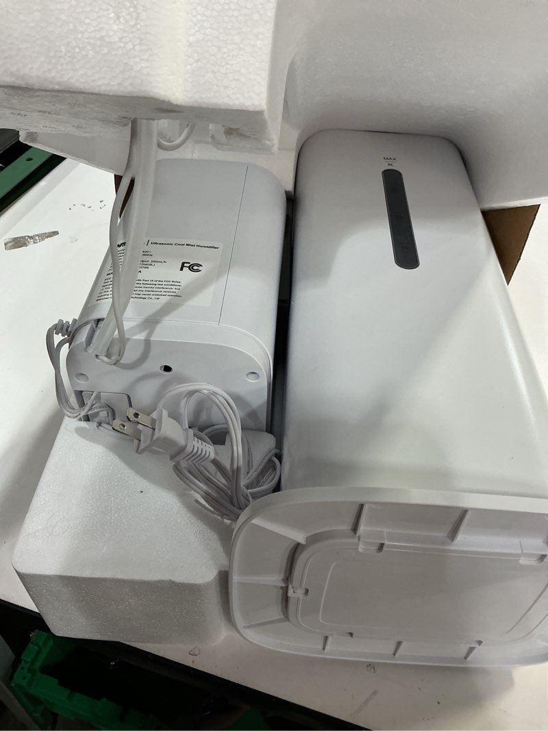 Condition photo showing Good Condition for Smart Humidifiers Large Room Bedroom Home,2.11Gal(8L) Quiet Top Fill Cool Mist Humidifier,Smart App & Remote Control, 3 Speed Humidifier with 360°Nozzle,Humidity Setting for Baby Office Plant(White)