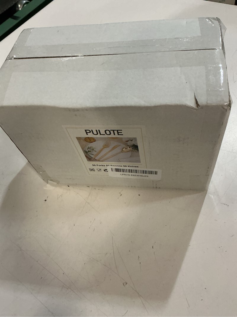 Condition photo showing New/Like New for pulote 150pcs gold plastic silverware disposable - heavy duty gold plastic cutlery - gold plastic utensils set include 50 knives,50 forks,50 spoons for party&wedding