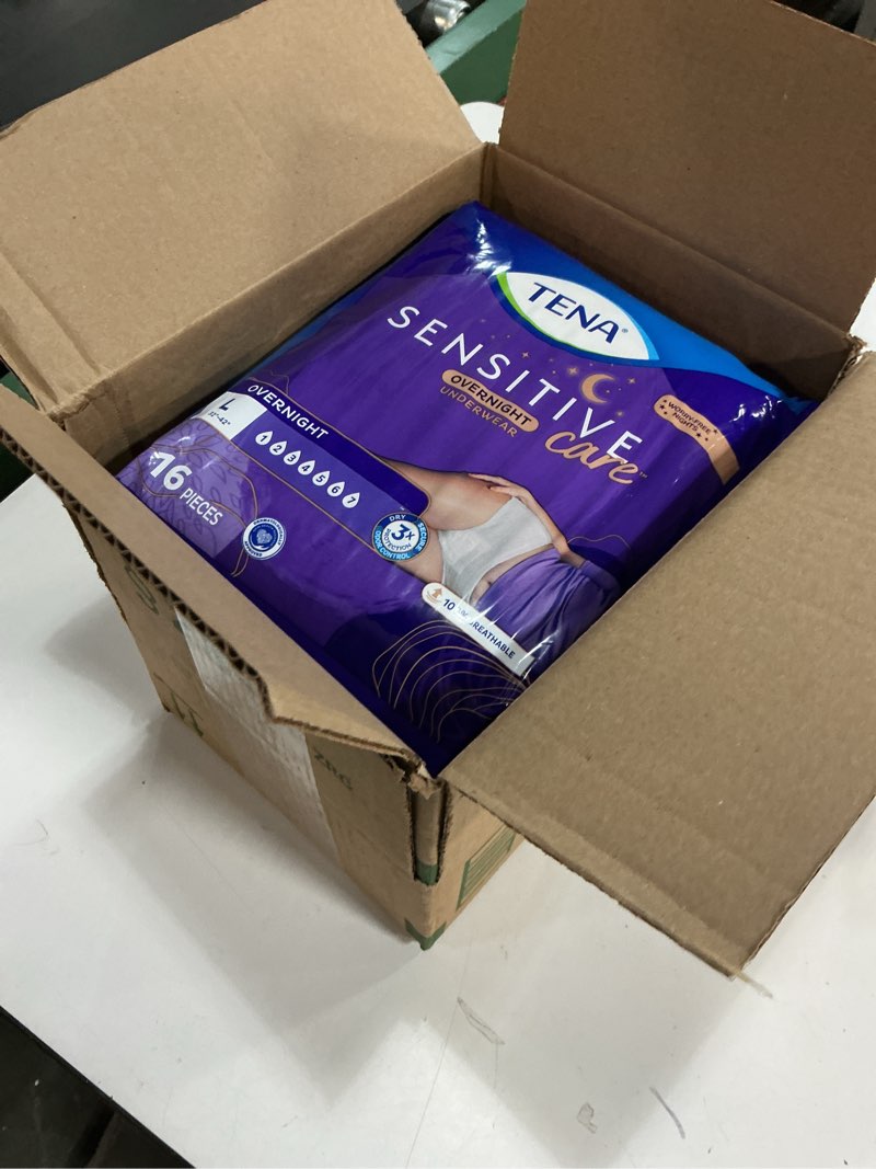 Condition photo showing New/Like New for (Size:L)Tena Sensitive Care Overnight Incontinence Underwear - Large - 16ct