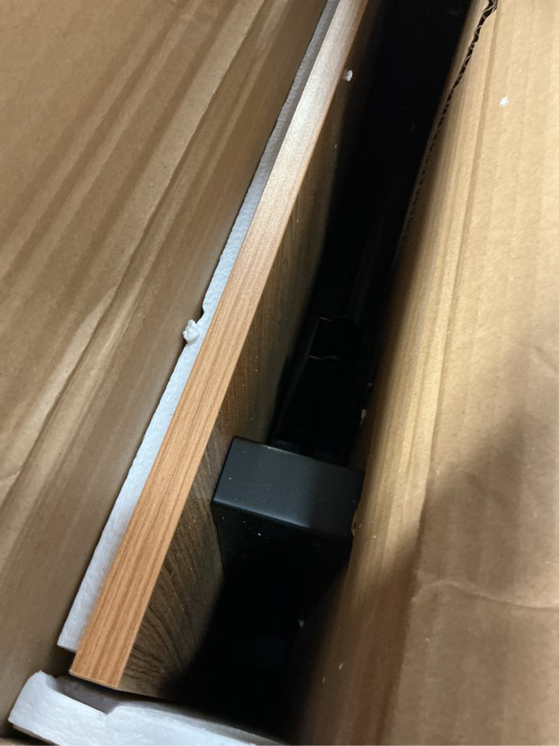 Condition photo showing Good Condition for Need Home Office Desk 47 inches Folding Computer Table Workstation No Install, Teak and Black 47 inches Teak & Black