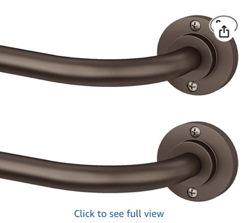 Hei!Dear 2 Pack Bronze Blackout Curtain Rod, Modern Adjustable 5/8 Inch Wrap Around Window Rod for 4