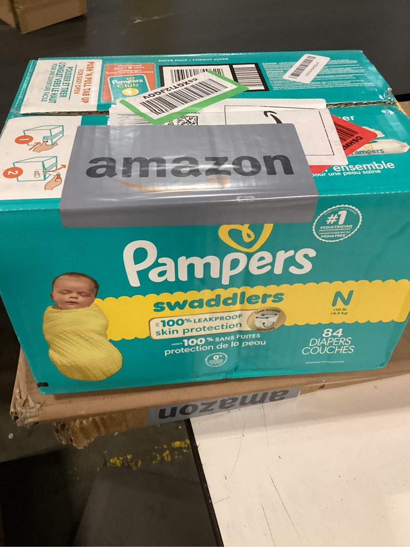 Condition photo showing New/Like New for Pampers Swaddlers Diapers Newborn - Size 0, 84 Count, Ultra Soft Disposable Baby Diapers