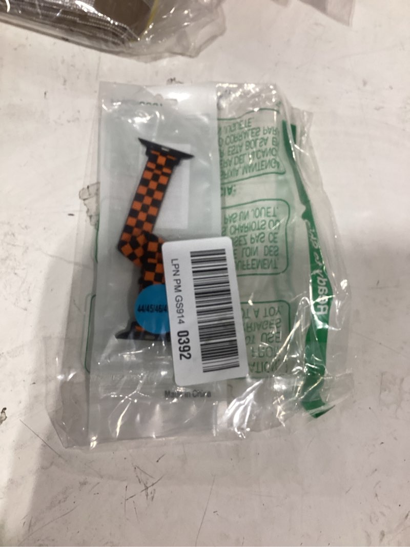 Condition photo showing New/Like New for slim stretchy bands compatible with apple watch band 40mm 41mm 42mm 38mm 44mm 45mm 46mm 49mm women men, soft fashion nylon braided elastic strap for iwatch series 10 se 9 8 7 6 5 4 3 2 1 ultra 2 black orange 44mm/45mm/46mm/49mm/42mm(series 3 2 1)