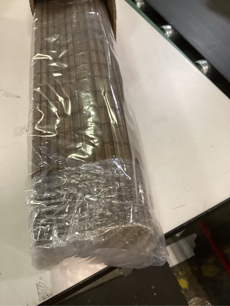 Condition photo showing Good Condition for LazBlinds No Tools No Drill Cordless Bamboo Roman Shades, Light Filtering Window Treatment, Roll Up Bamboo Blinds for Windows 22.5'' W x 48'' H, Eastfield Teak Light Filtering-eastfield Teak 22.5" W x 48" H