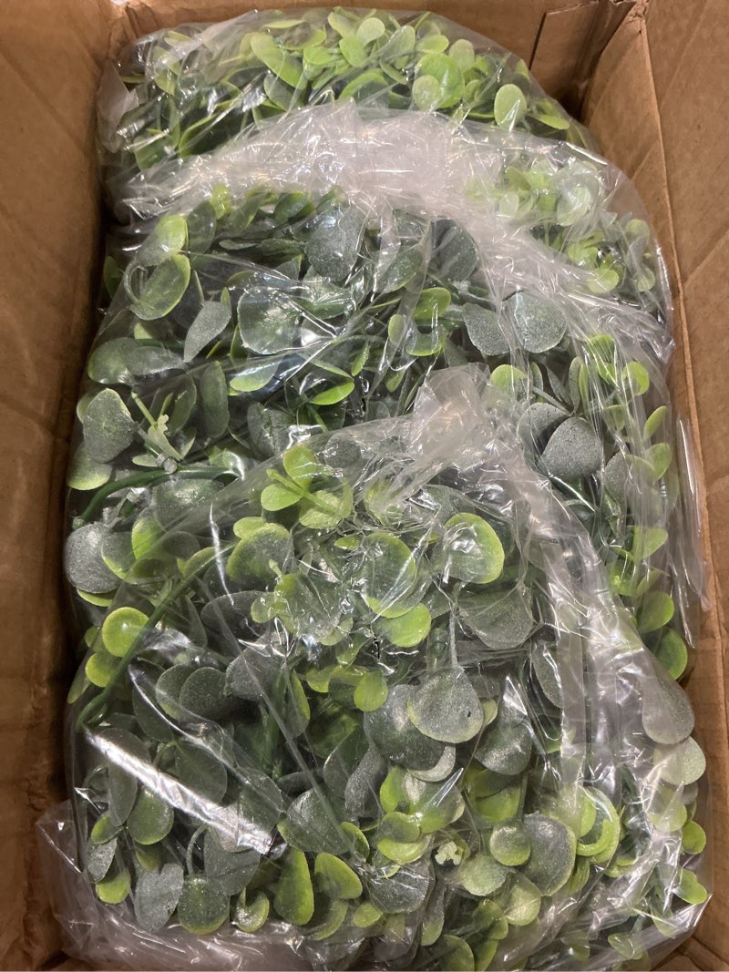 Condition photo showing New/Like New for sggvecsy artificial eucalyptus garland 8 pack fake eucalyptus greenery garland faux hanging plants artificial vines, 5.6 feet/strand for wedding backdrop arch wall table party outdoor festival decor