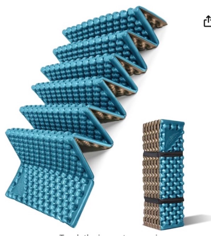 Foam Camping Pads for Hiking, Ultralight Closed Cell Mattress, Waterproof Soft Mat for Adults, Wide Picnic Yoga Mats, Folding Sleeping Pad for Outdoor Backpacking