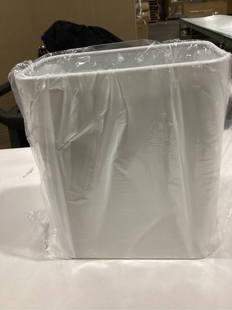 Condition photo showing New/Like New for Cesun Small Bathroom Trash Can 2.1 Gallon Wastebasket, Modern Metal Garbage Can Office Waste Basket, White Stainless Steel Trash Bin for Bedroom, Home Office, Toilet, rv, Near Desk, Under Sink.