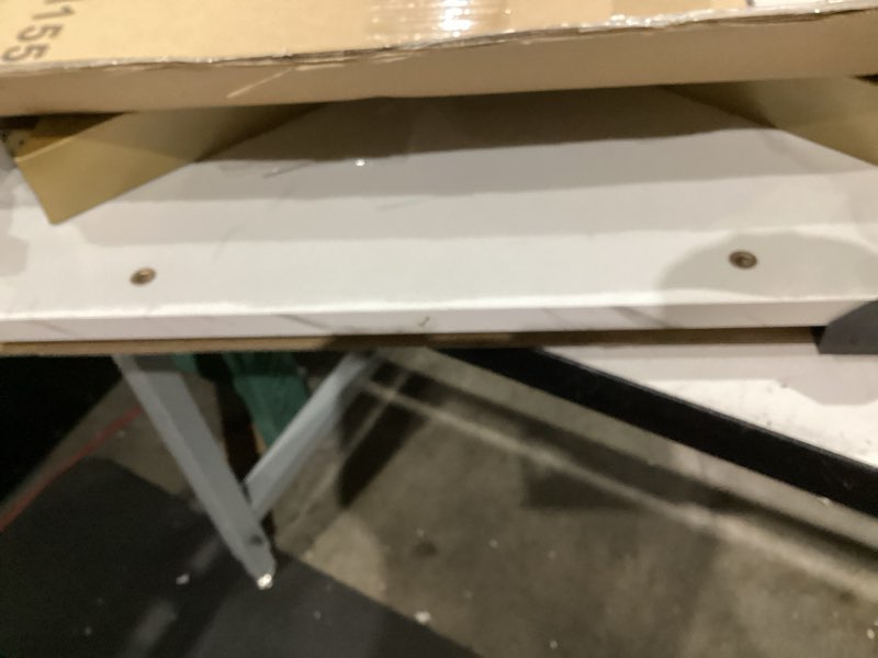 Condition photo showing Good Condition for wolawu coffee table living room table white center table, simple modern faux marble rectangular tea tables with sturdy gold metal frame,industrial wooden coffee table for bedroom home office white marble