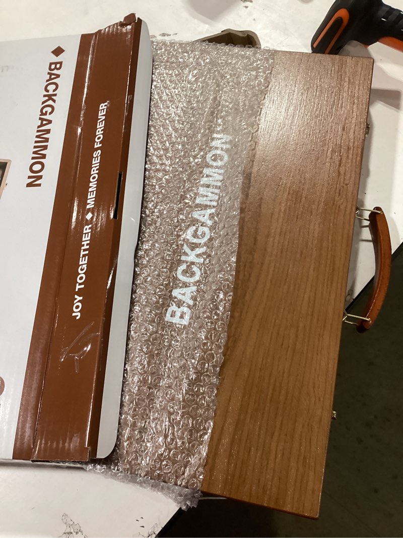 Condition photo showing Good Condition for ropoda sapele wood backgammon board game set (18 inches) for adults and kids - classic board strategy game - portable and travel backgammon set with wooden playing pieces and accessories large