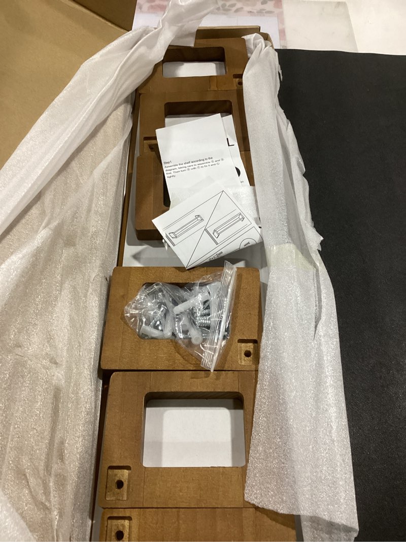 Condition photo showing Good Condition for Upgraded Thick Floating Shelves - 24 Inch Multi-Use Wall-Mounted Bookshelves for Kids and Nursery, Ideal for Books, Toy, Spice Rack, Decor - Walnut Brown Walnut Brown 23.60 Inch