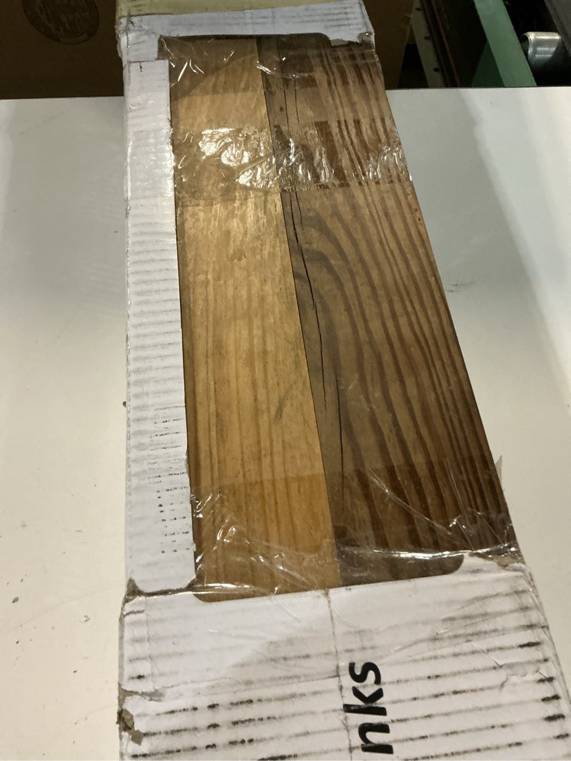 Condition photo showing Good Condition for Luxdecor Real Reclaimed Wood Planks for Wall-10 Pieces Easy Nail-Up Shiplap Rustic Style 6" Wide Wood Shiplap Panels for Wall 19.44 Sq Ft (Natural Weathered Brown) 03-Reclaimed Wood Planks