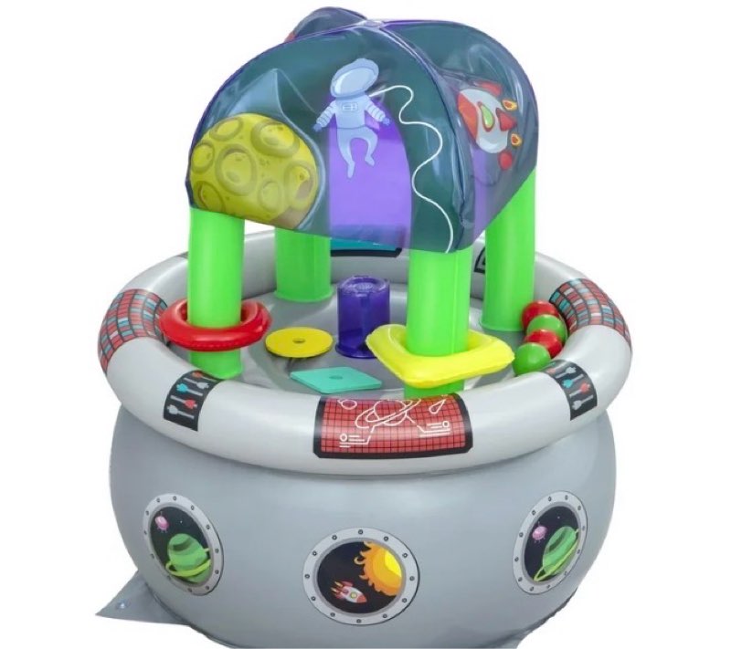 play day space station inflatable kids water table 30" x 30" x 35"