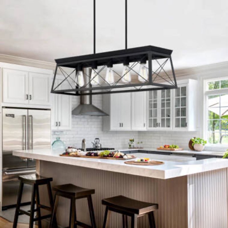  Gracie Oaks Herwander 4 - Light Kitchen Island Square / Rectangle 