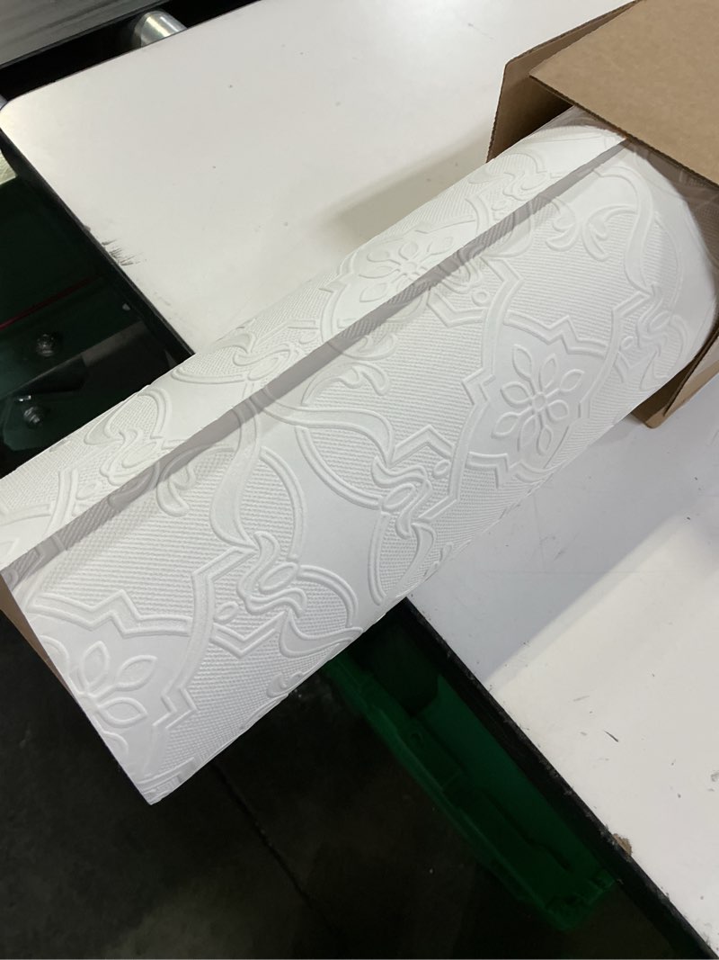 Condition photo showing Good Condition for brewster home fashions maxwell white paintable textured vinyl wallpaper, unpasted, washable, strippable, 21 in x 33 ft