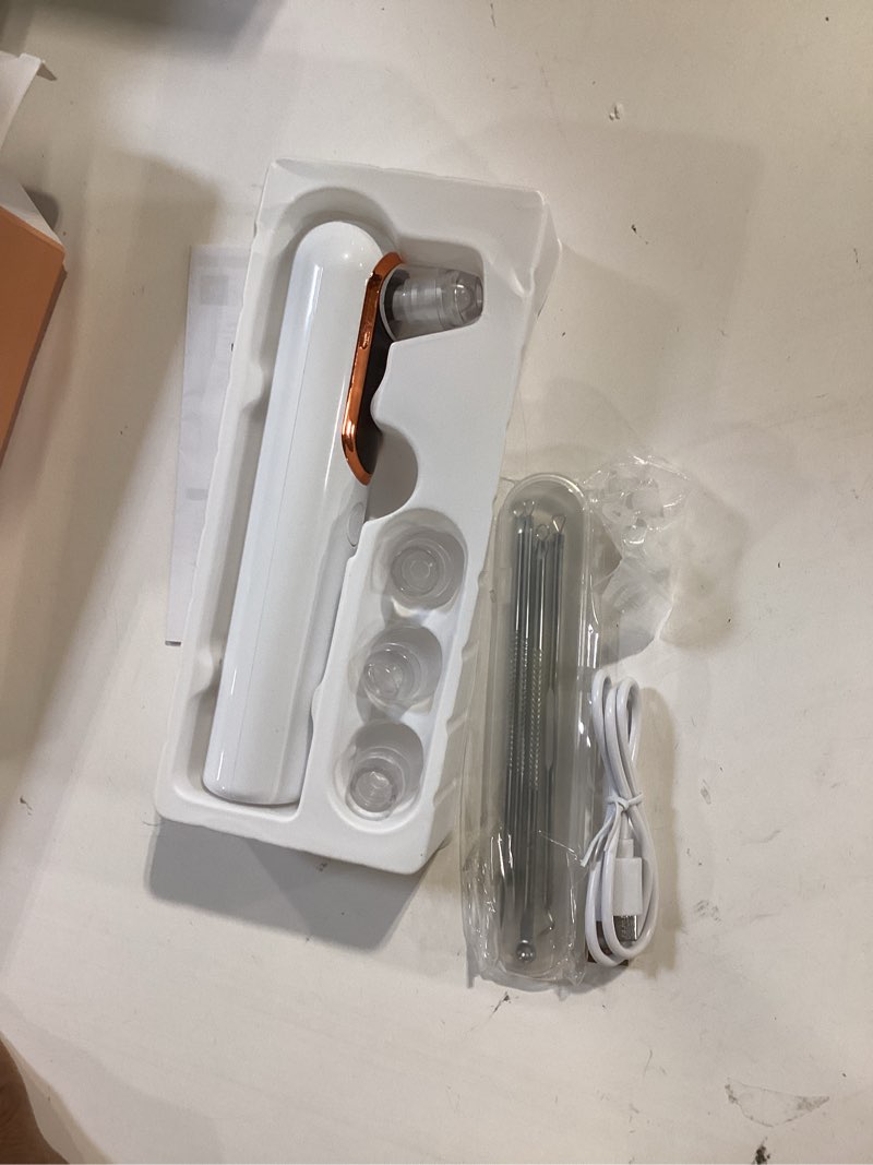 Condition photo showing Good Condition for yccu blackhead remover vacuum pore extractor black head remover for face and nose blackhead extractor tool pore cleane vacuum with usb charge 4 modes 5 suction heads for women and men (black)