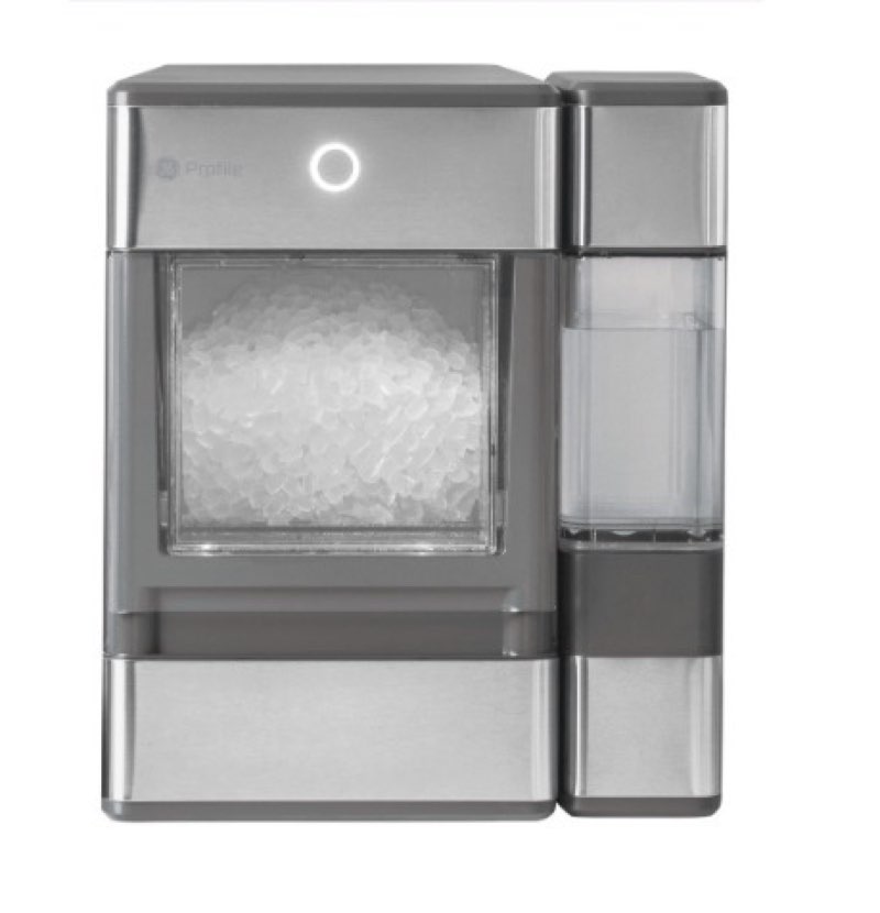  ge profile™ opal™ nugget ice maker + side tank, countertop icemaker, stainless steel, 33lbs daily ice production
