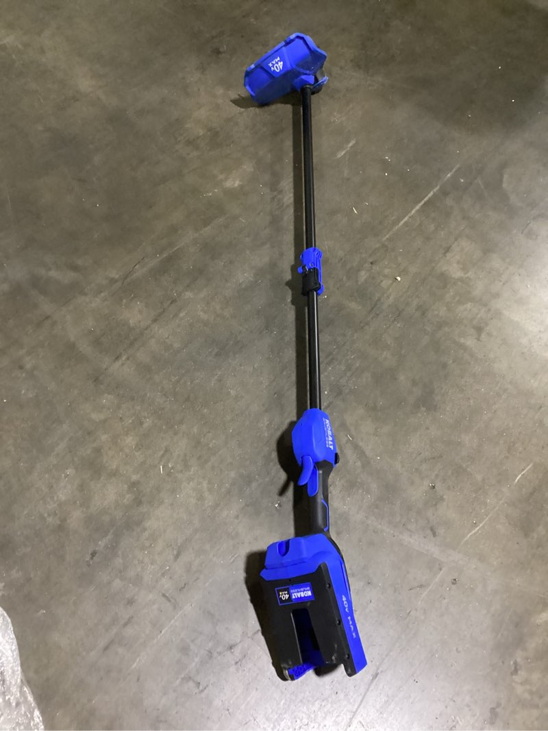 Condition photo showing As Is for (possibly used parts)kobalt gen4 40-volt 15-in straight shaft attachment capable battery string trimmer edger conversion capable 4.0 ah (battery included) (charger included)