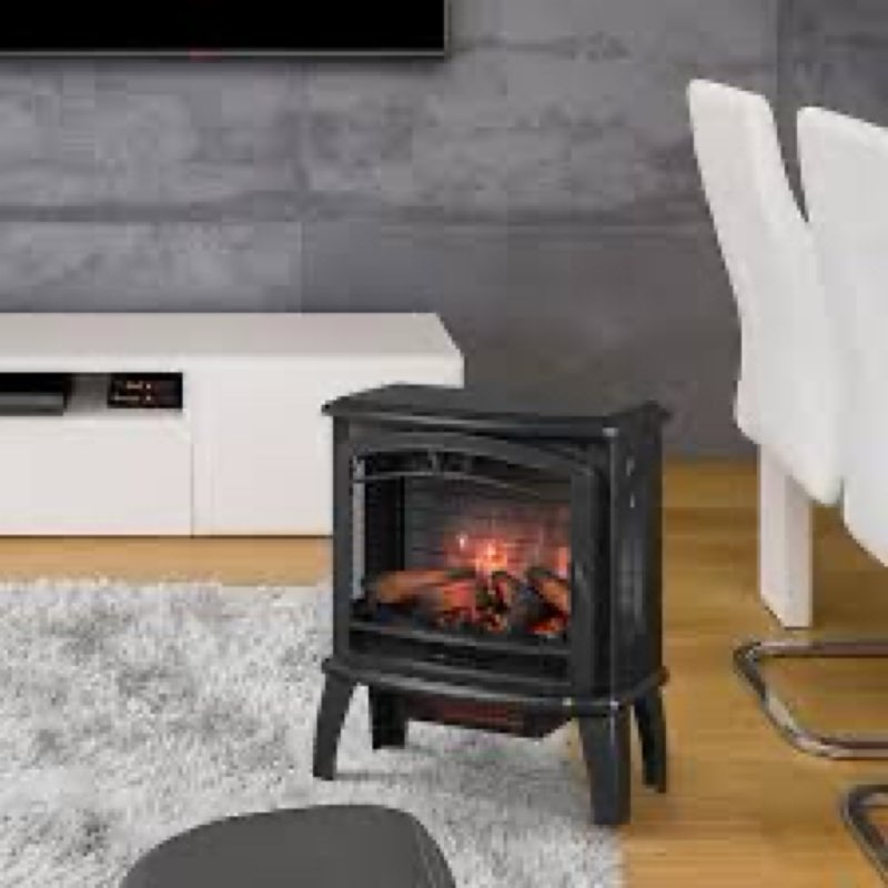 Duraflame 25.9-in W 5200 -BTU Black Metal Corner or flat wall Infrared quartz Electric Stove