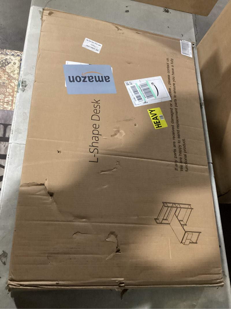 Condition photo showing Good Condition for Grandder 40 Inch L Shaped Computer Desk with Reversible Storage Shelves, Home Office Corner Desk Study Writing Table with Hutch, Study, Black 40 Inch Black Bookshelf