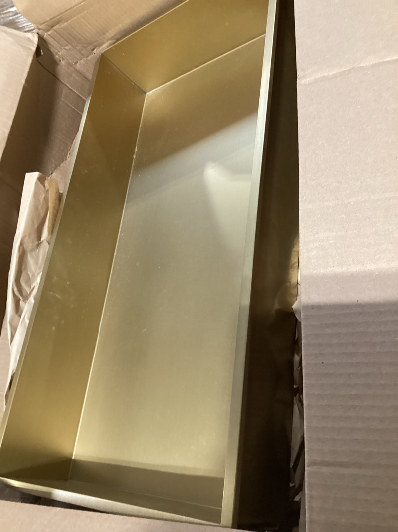 Condition photo showing Good Condition for neodrain shower niche, insert bathroom storage shower shelf, stainless steel recessed wall niche no tiled recessed cabinet waterproof for shower storage(gold,24"x12") golden 24x12in