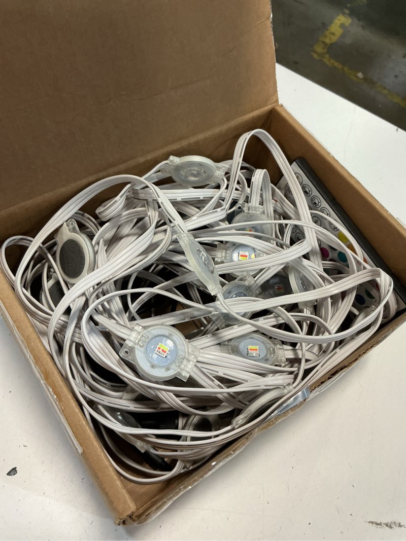 Condition photo showing Good Condition for 50FT Permanent Outdoor RGB Lights,IP67 Waterproof Smart LED Eaves Lights with App/Remote Control,for Christmas and All Holiday Decor,Daily and Accent Lighting,House Roof and Garden Lighting