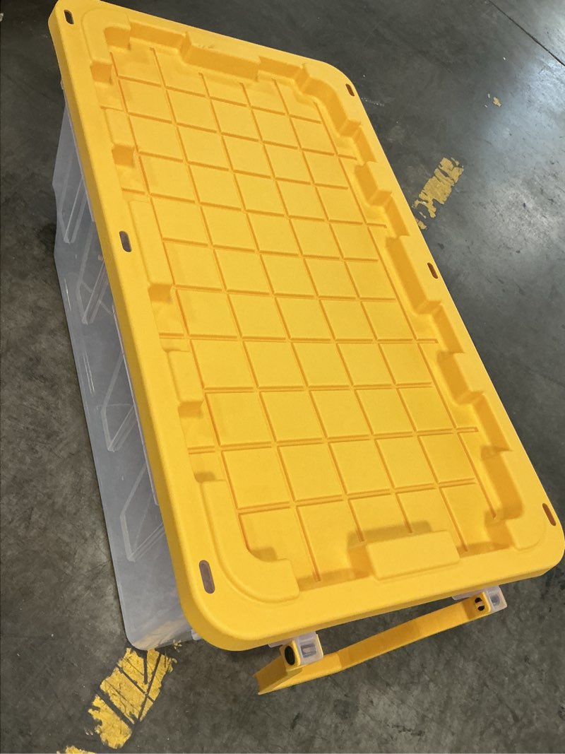 Condition photo showing Good Condition for project source commander x-large 40-gallon s (160-quart) clear heavy duty rolling tote with standard snap lid