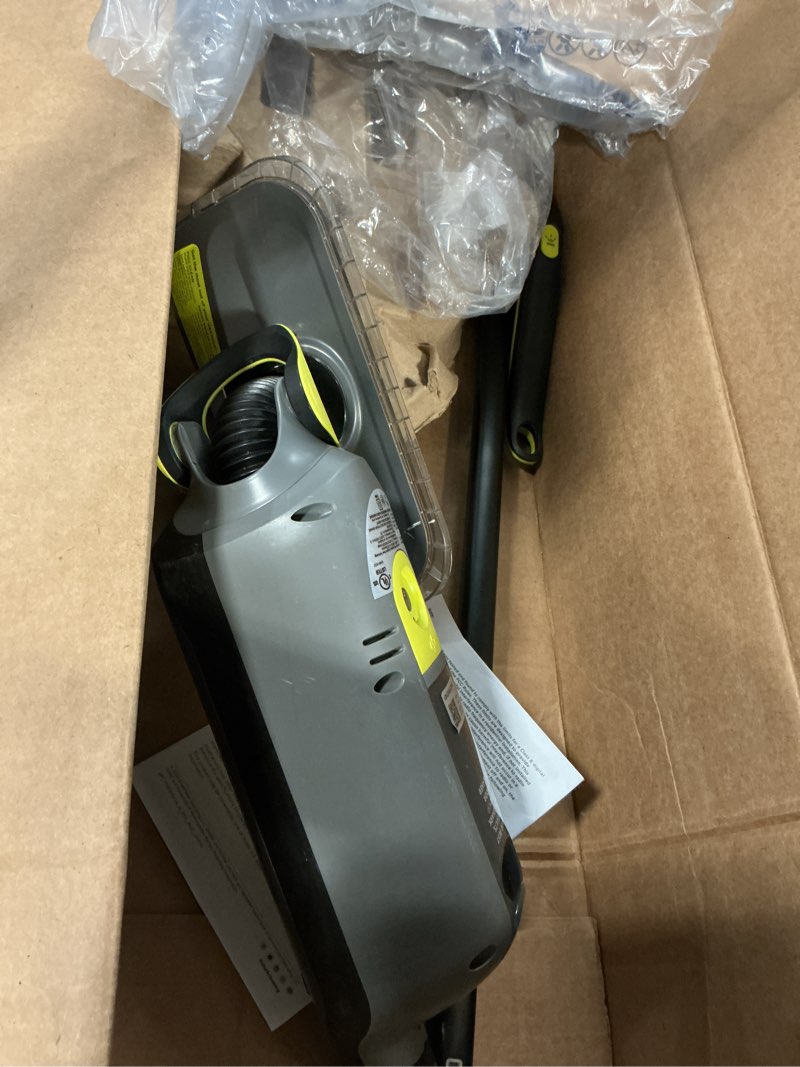 Condition photo showing As Is for shark vacmop cordless hard floor cleaner, vacuum and spray mop, powerful suction, lightweight, led headlights, includes 4 disposable pads, 12oz multi-surface cleaning solution, gray, vm252 gray - 4 pads
