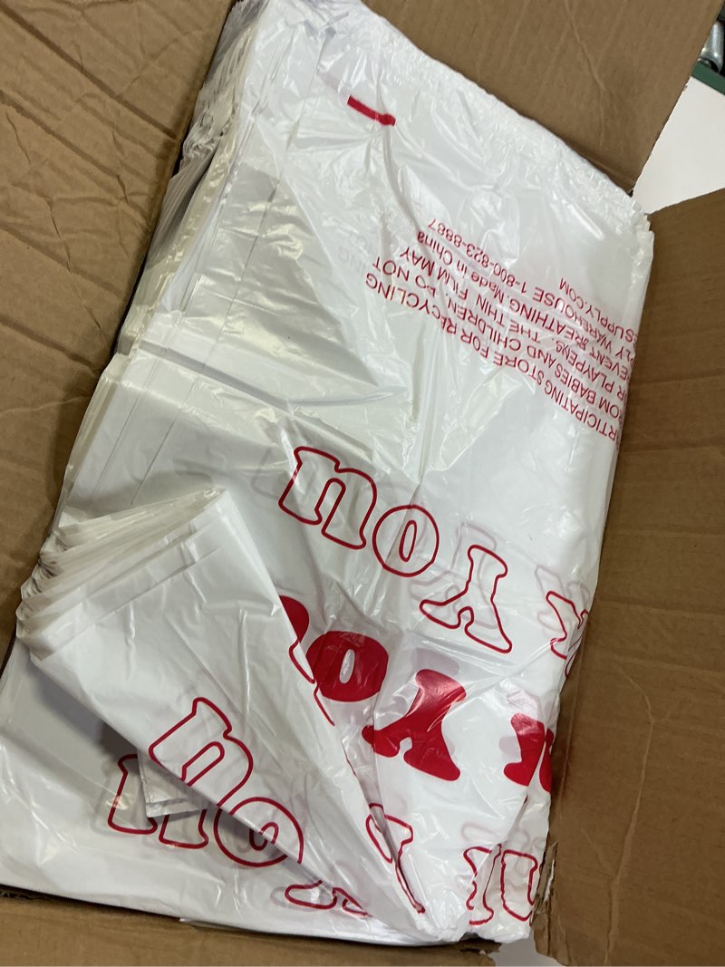 Condition photo showing Good Condition for SSWBasics Premium Thank You T-Shirt Bags - 500 - Pack, 18” x 8" x 30", .48mil HDPE Thickness - Ideal for Restaurants, Retail, Grocery, Takeout - Standard Supermarket Size - Strong and Durable 500 Count (18" x 8" x 30")