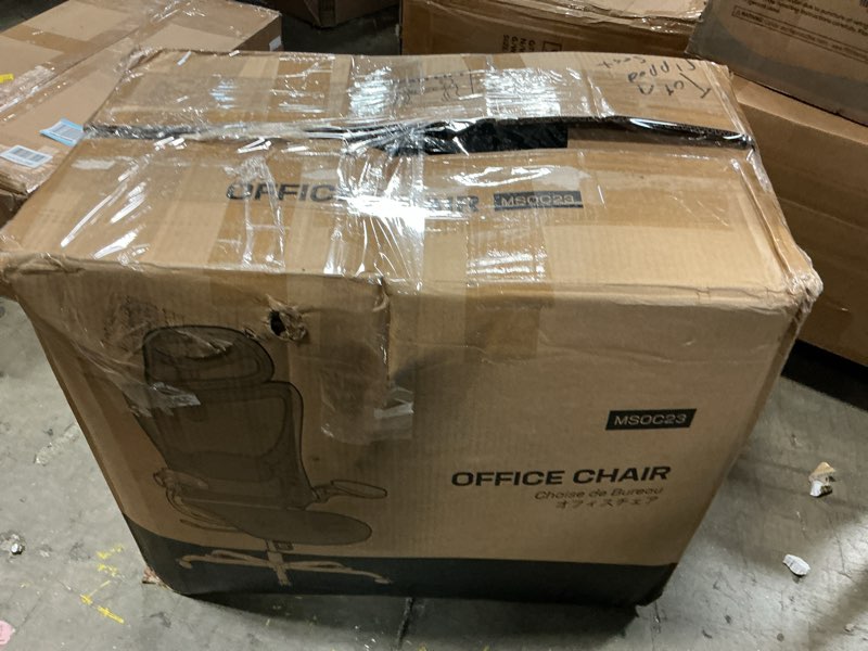 Condition photo showing As Is for marsail ergonomic mesh office chair high back home office desk chair with adaptive lumbar support, 2d headrest, 3d flip-up armrests, height adjustable and rocking tilt for home office and gaming black with headrest