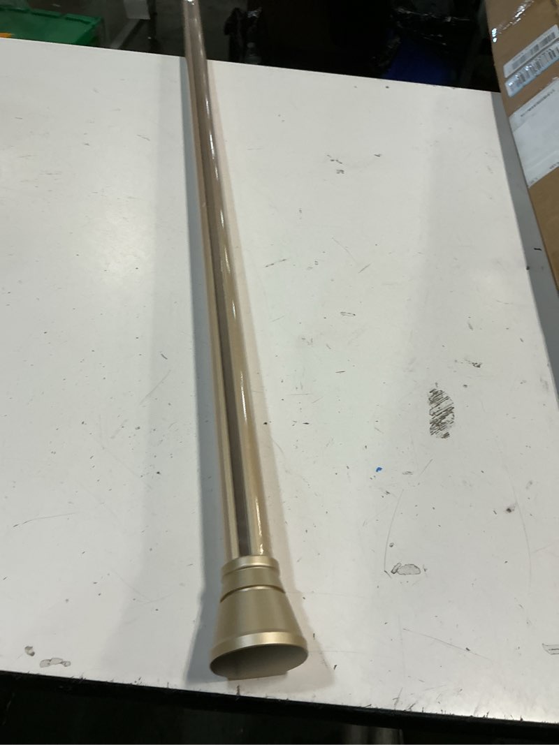 Condition photo showing Good Condition for single curtain track for windows, 1m?3.3ft? wall mounted heavy duty decorative curtain rail with end caps, aluminum brackets, silent wheels easy to install for bedroom living room?gold? gold 1m?3.3ft?