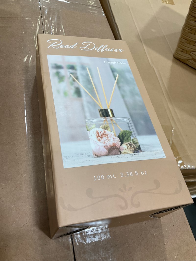 Condition photo showing New/Like New for Reed Diffuser Set Rose Scent 3.38 Oz Reed Diffuser with Sticks - Bedroom Bathroom Shelf Valentine's Day Decor