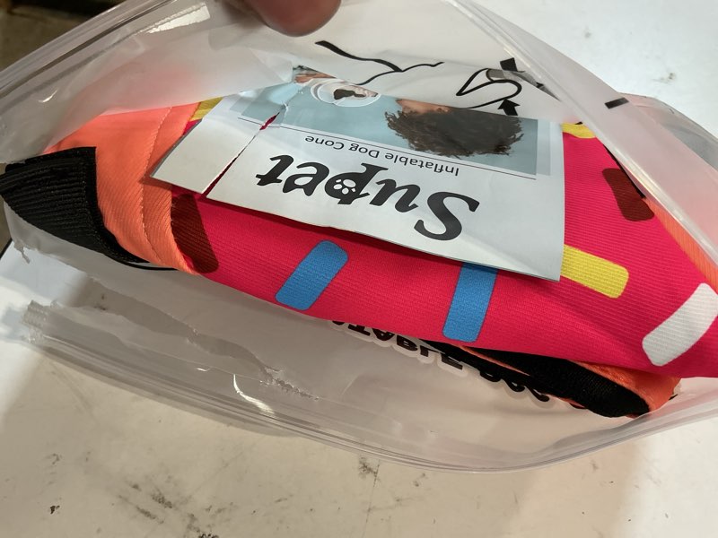 Condition photo showing Good Condition for supet inflatable dog cone collar alternative after surgery, doggie neck donut collar recovery ecollar, soft dog cone for small medium large dogs donut pink l-(neck 11"-14")