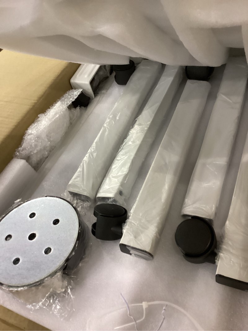 Condition photo showing As Is for 10X Magnifying Glass with Light and Stand, Large Rectangle Optical Glass Lens Floor lamp with 5 Wheels Rolling Base, 5 Color Modes LED Lighted Hands Free Magnifier for Reading Esthetician Facial Craft White With Base 10X