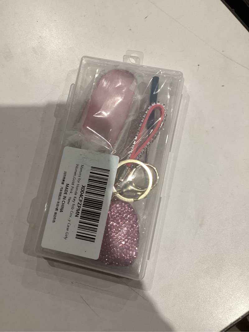 Condition photo showing New/Like New for Compatiable with Honda Key fob Cover with Diamond Bling Keychain, Car Accessories Key Holder Shell Full Protection for 2016-2022 Accord Civic CRV Pilot Odyssey,Gold Pink for Honda-A Gold Pink