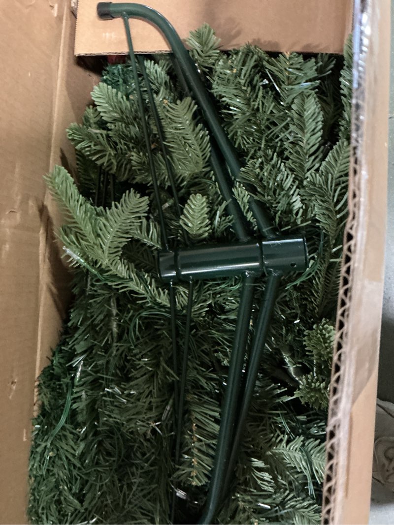 Condition photo showing Good Condition for 6FT Pre-lit Christmas Tree Premium Artificial Fir Remote Control with 400 Warm White & Multi-Color Lights, Hinged/Feel Real/Realistic/Full Fir Dual Color Xmas Tree 6 Feet Outdoor Festive Holiday Dual Color LED Lights Polyethylene 6ft