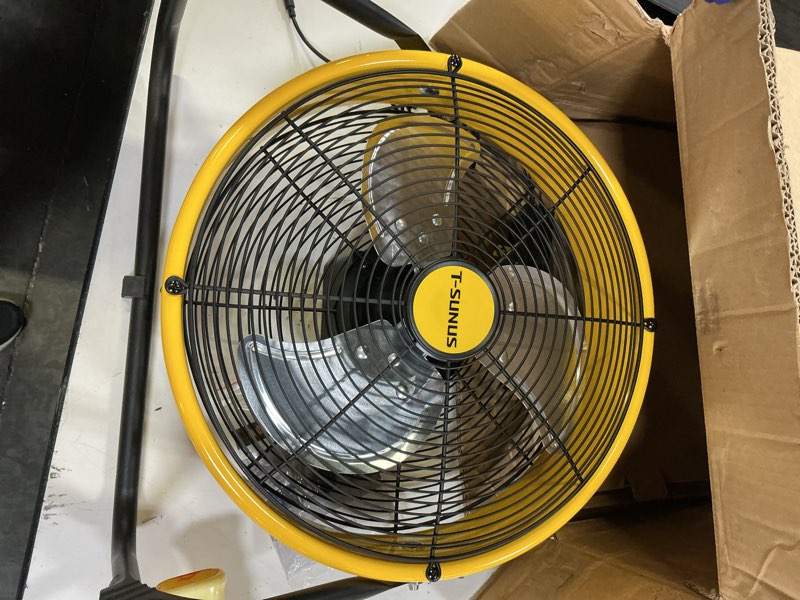 Condition photo showing Good Condition for t-sunus 12" solar powered floor fan, rechargeable battery battery powered fans 13200mah & 20w panel, 1500 cfm metal cordless fan, 4.5–27h runtime for outside camping garage greenhouse power outage 12'' fan large kit